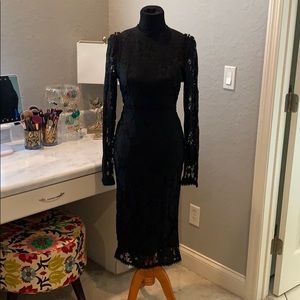 Black Lace Midi Dress